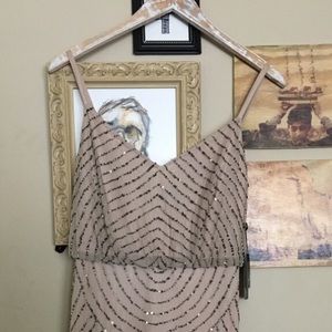 Adrianna Papell Mesh Sequin Gown