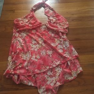 Flowered halter top