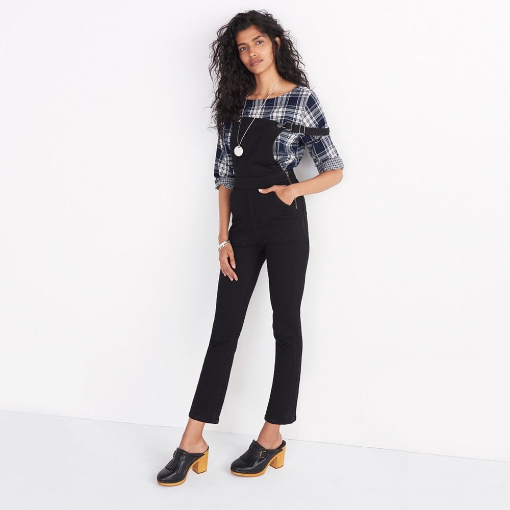 Madewell Cali Demi-boot overalls in black NWT