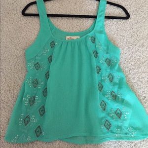 green beaded tank top