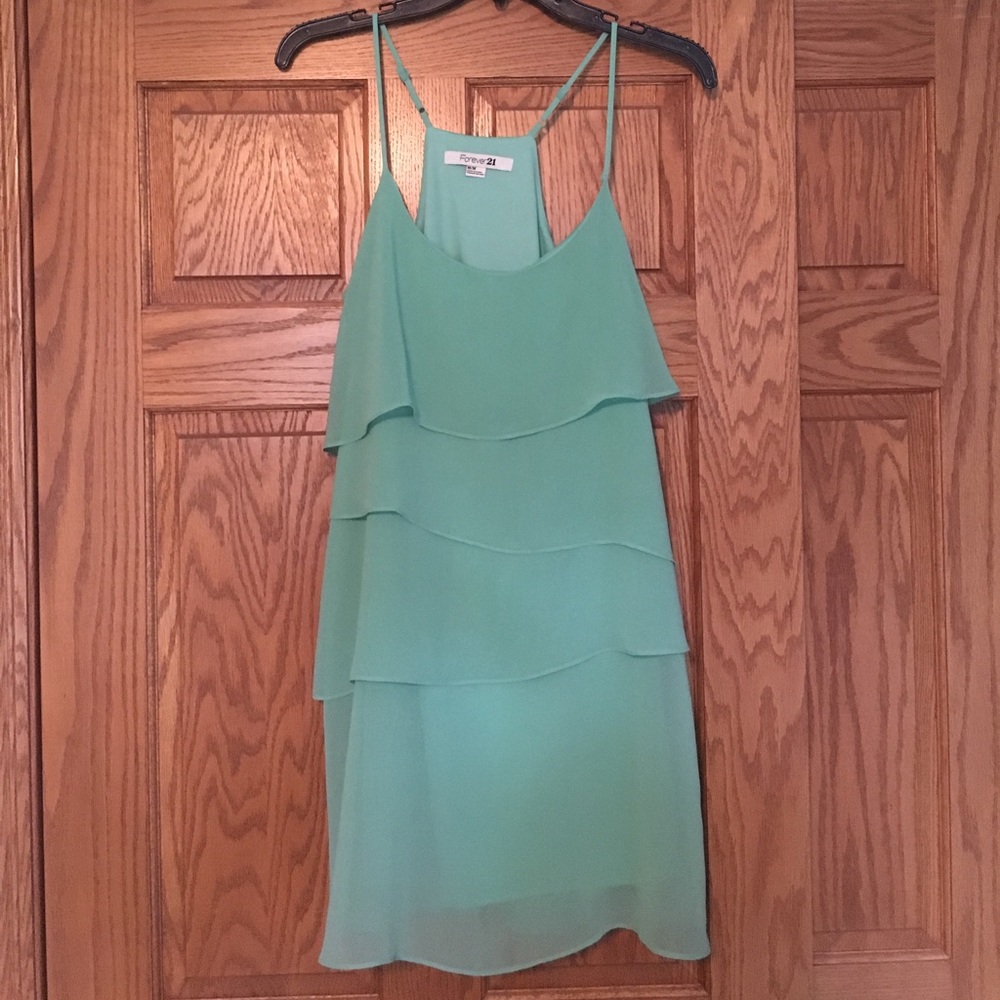 Seafoam green ruffle dress