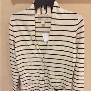 Banana republic striped wool cashmere cardigan