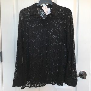 H&M button down Lace shirt