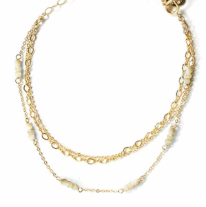 Free People Layered Gold and Pearl Bracelet