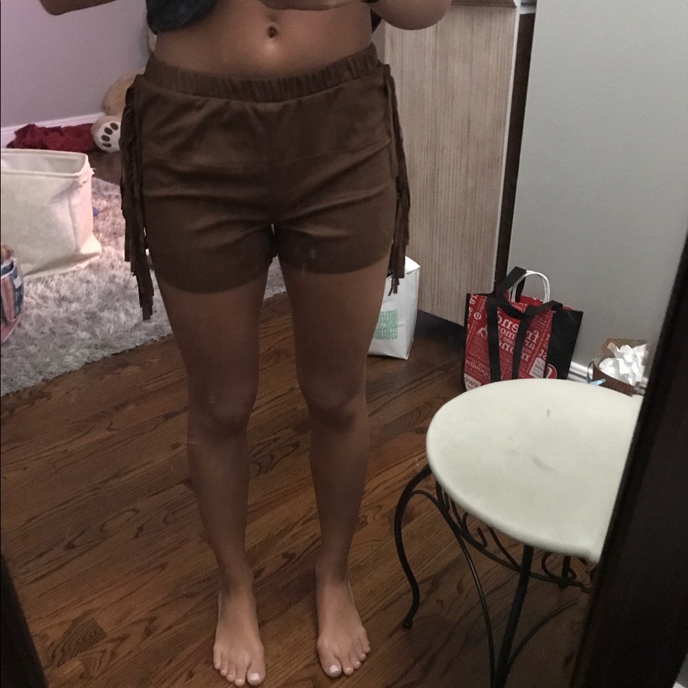 Gianni Bini fringe suede shorts