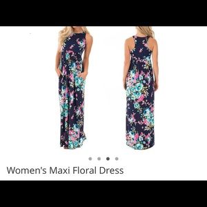 Navy Floral Maxi Dress