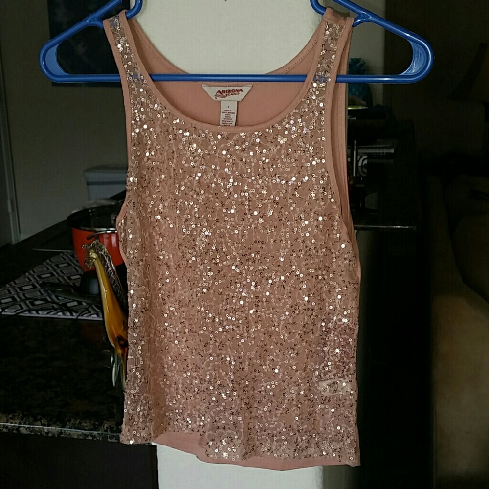 Sheer sequin camisole