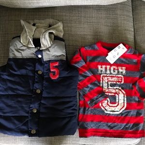 Toddler boys shirt and vest bundle