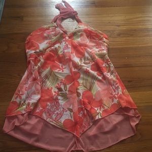 Flowered halter top