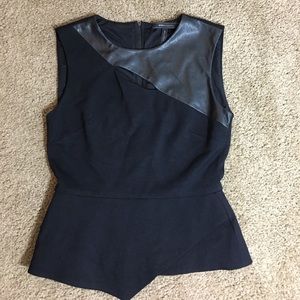 BCBGMAXAZRIA "farrah" black peplum top