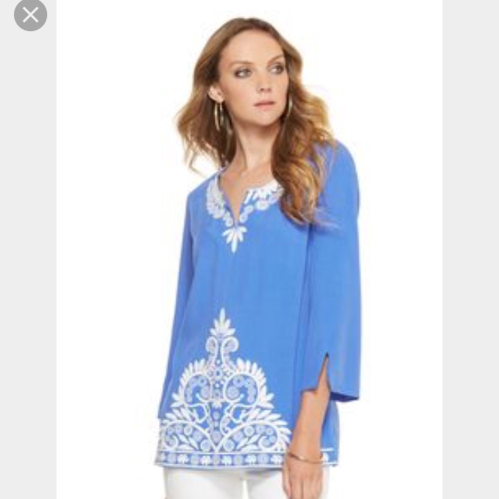 Lilly Pulitzer Charlotte Tunic Iris Blue XS