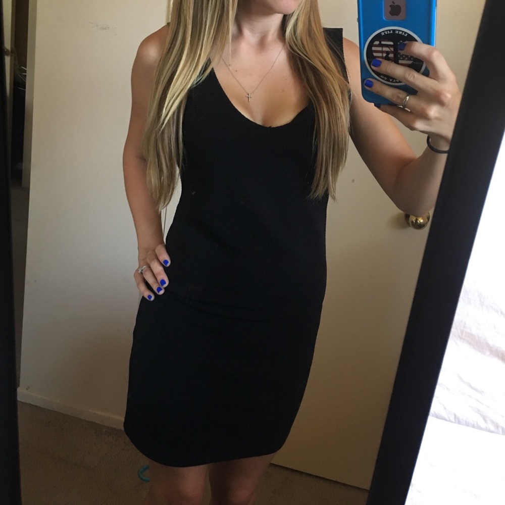 Textured little black dress