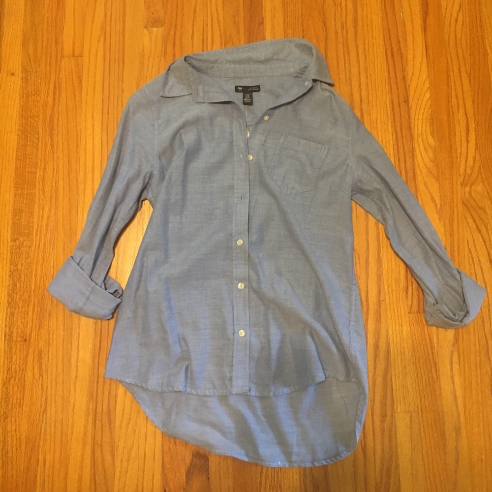 Blue button up