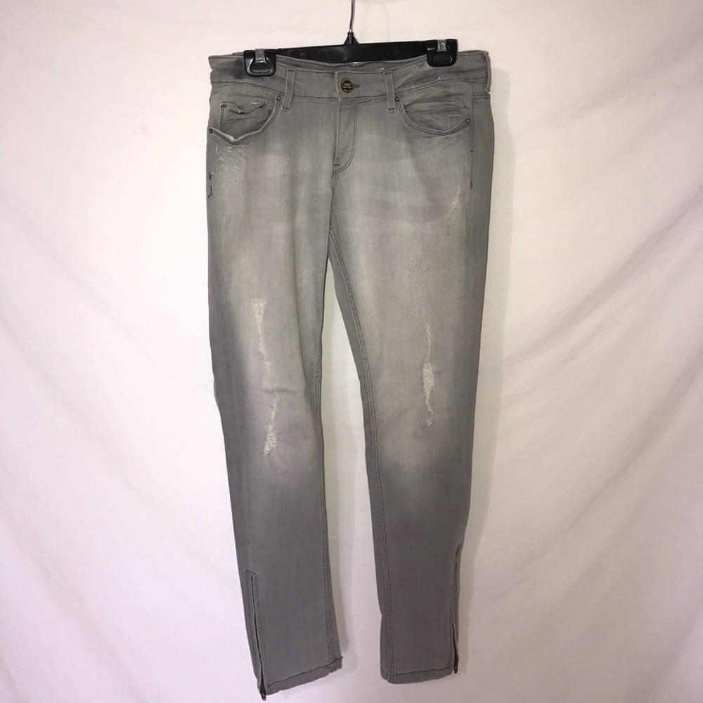 Zara Distressed Grey Denim