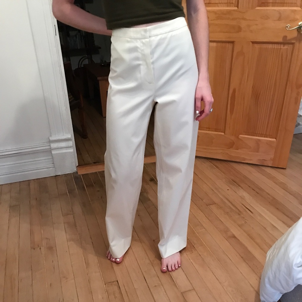 Max Mara Cream Cotton Pants made in Italy