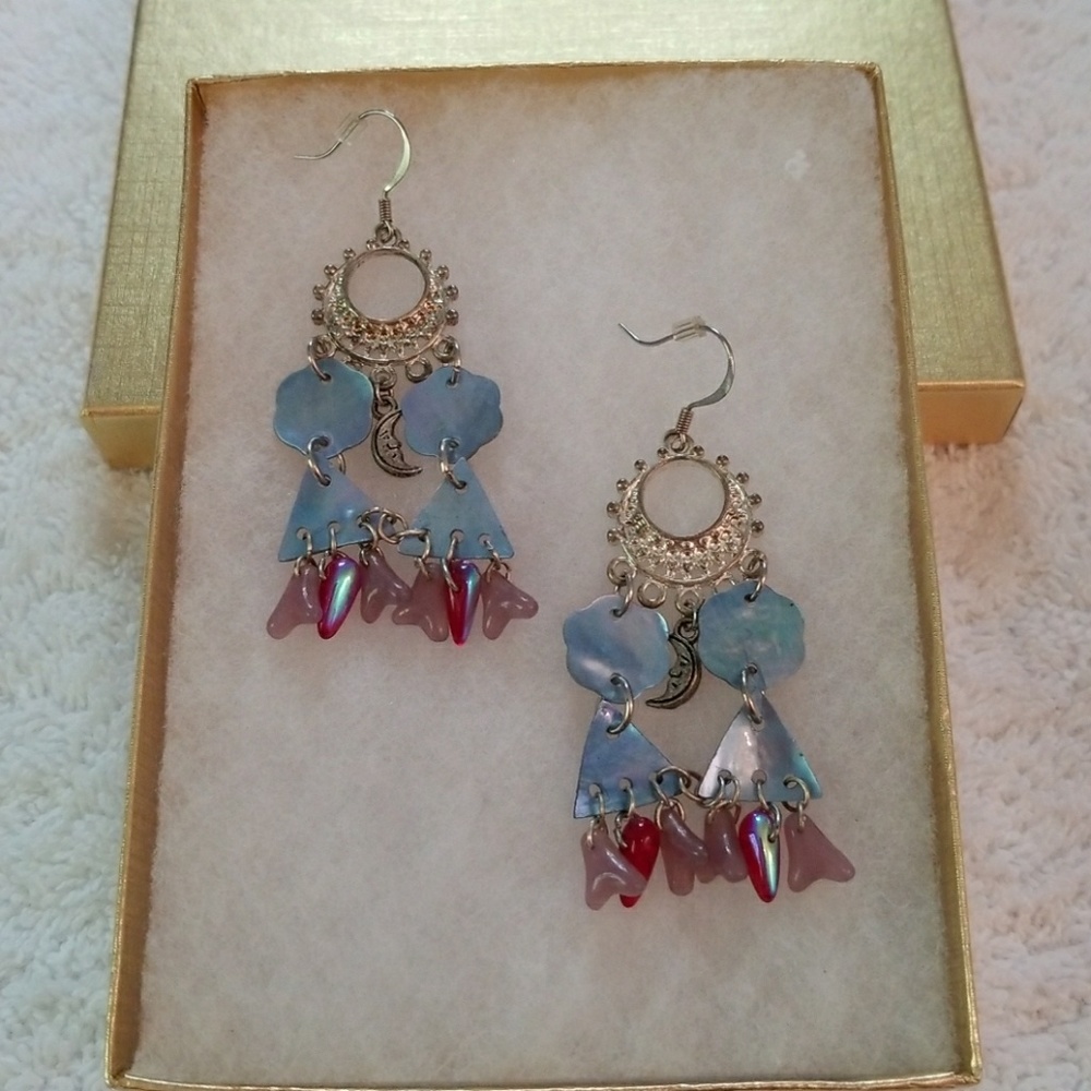 Rising moon chandelier earrings