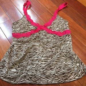 Old Navy Leopard & Hot Pink Tank! See-through!