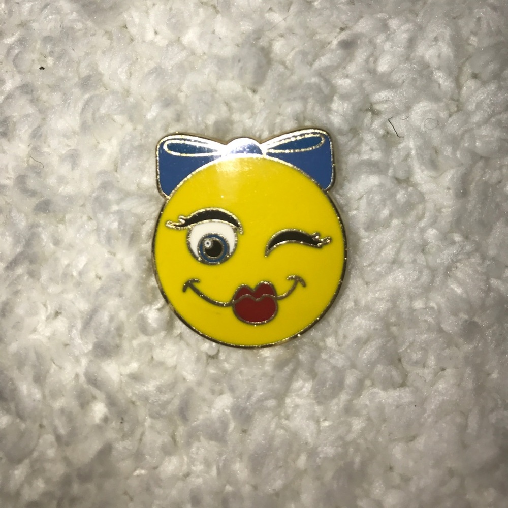 Varsity Winking Emoji Pin