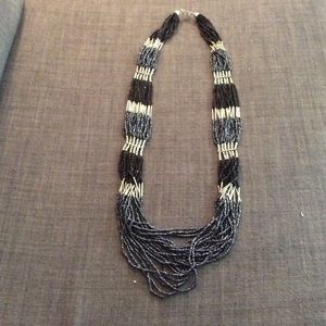 Black, blue and silver Necklace