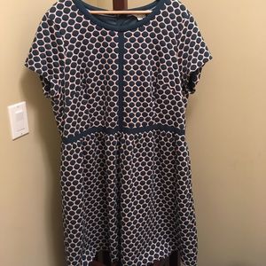 Boden Clementine Jacquard Dress in Jade/Pink