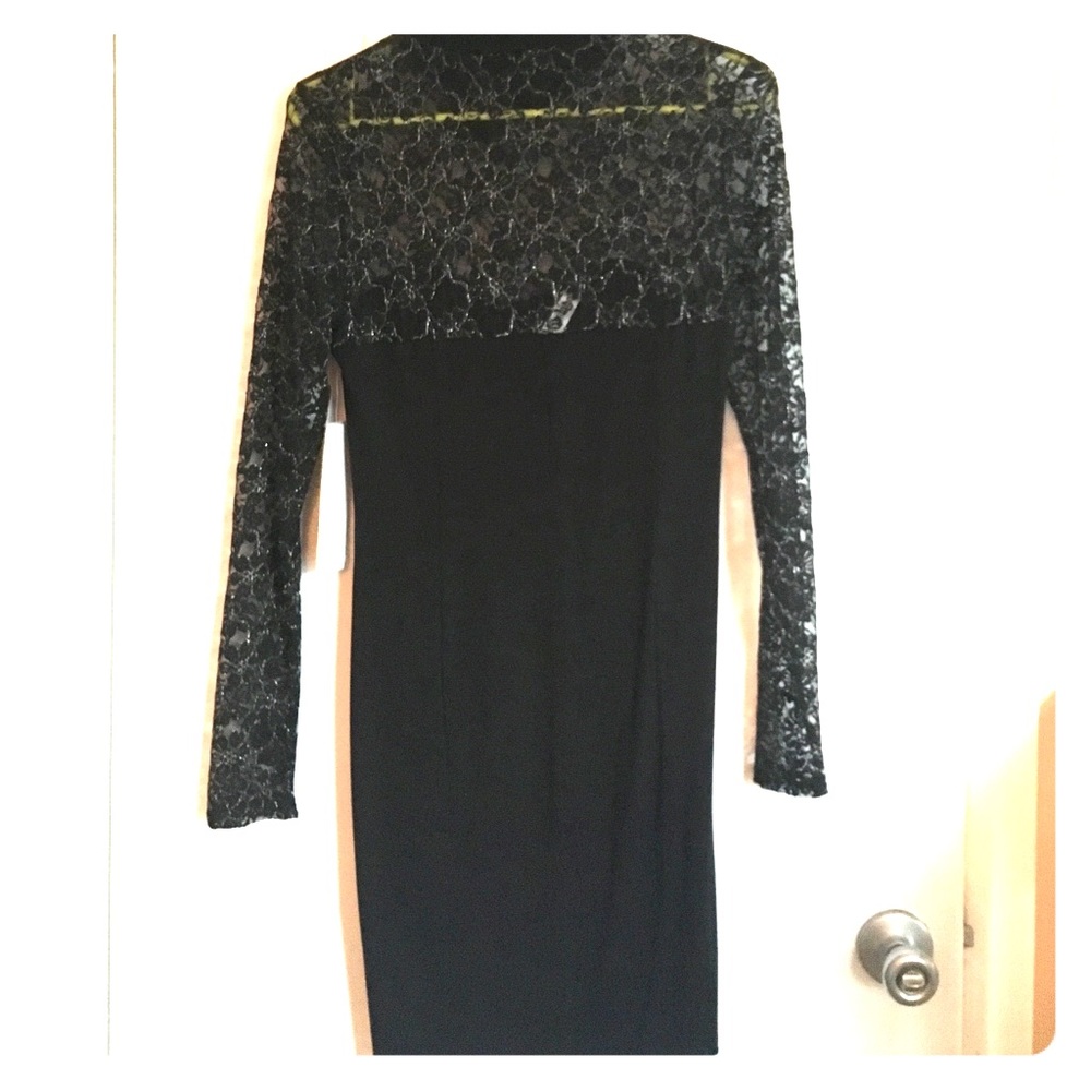 NWT Classique Black Lace Turtleneck Dress