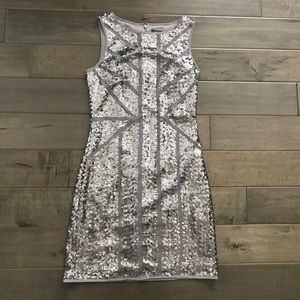 Vince Camino midi silver / gray sequin dress