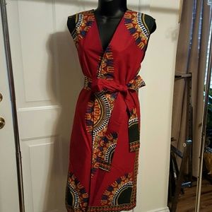 African dashiki wrap dress