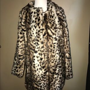 Faux leopard coat