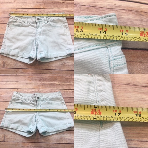 SOLD 2 Mossimo Light Green Fold Up Low Rise Shorts - Picture 3 of 8