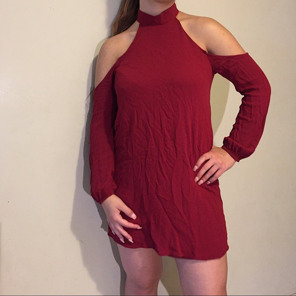 Red Cold Shoulder Dress
