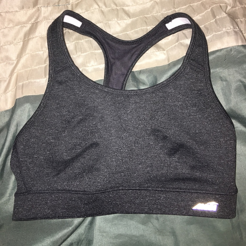 dark grey sports bra