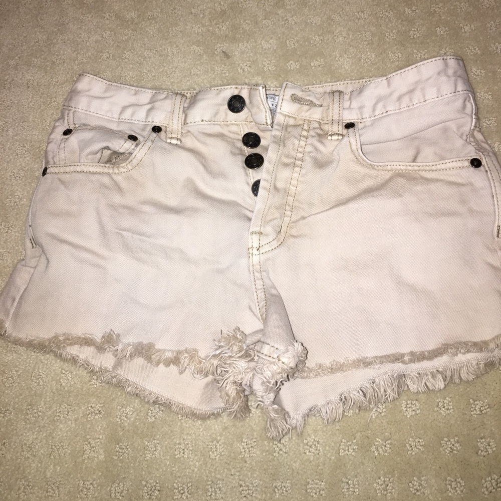White free people shorts