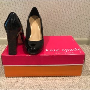 Kate Spade Monica Black Patent Tortoiseshell Heels
