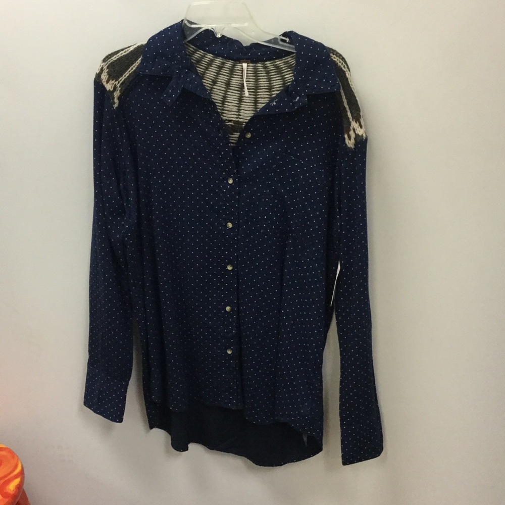 Free people Sage button shirt