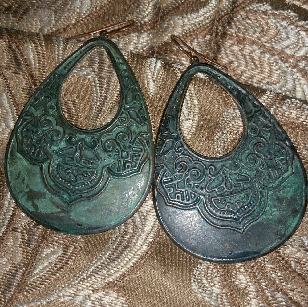 Bohemian 🌻Antiqued style teal earrings