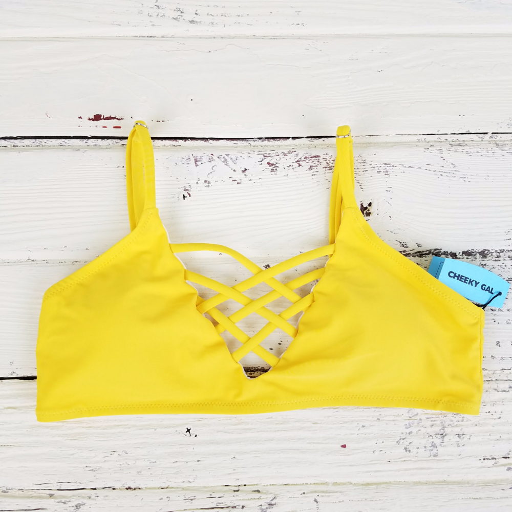 Cheeky Gal CupSay Yellow Bikini Swim Top