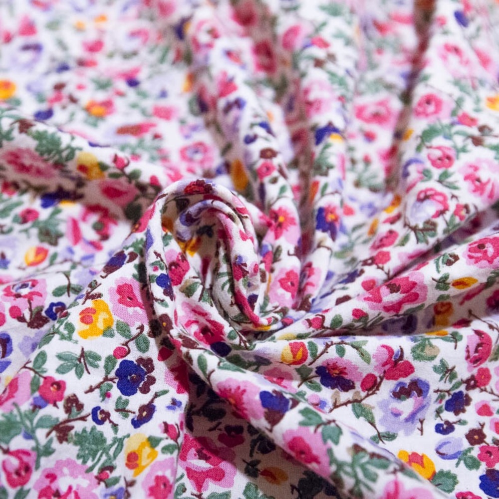 MADEWELL EUC Multi Floral Scarf with Red Trim