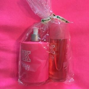 PINK Warm and Cozy body mist and lotion