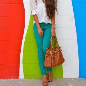 Turquoise Blue Skinny Jeans