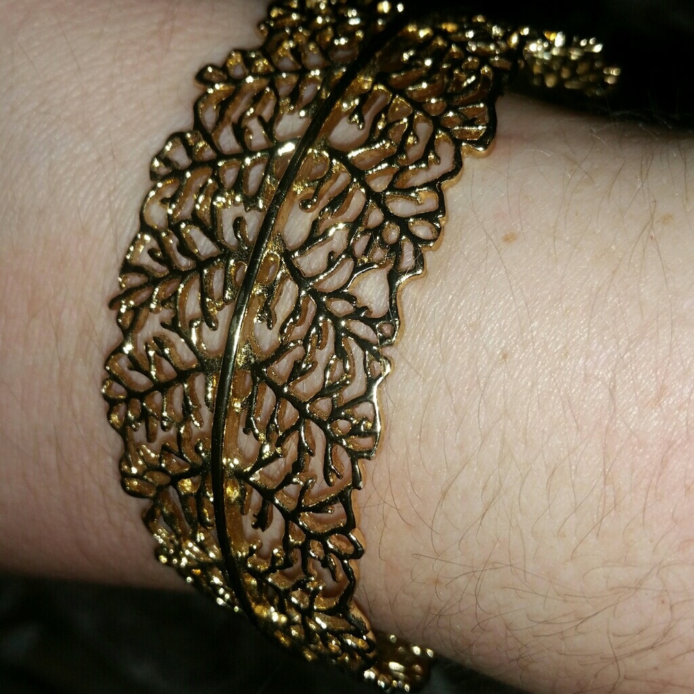 Gold leaf bracelet