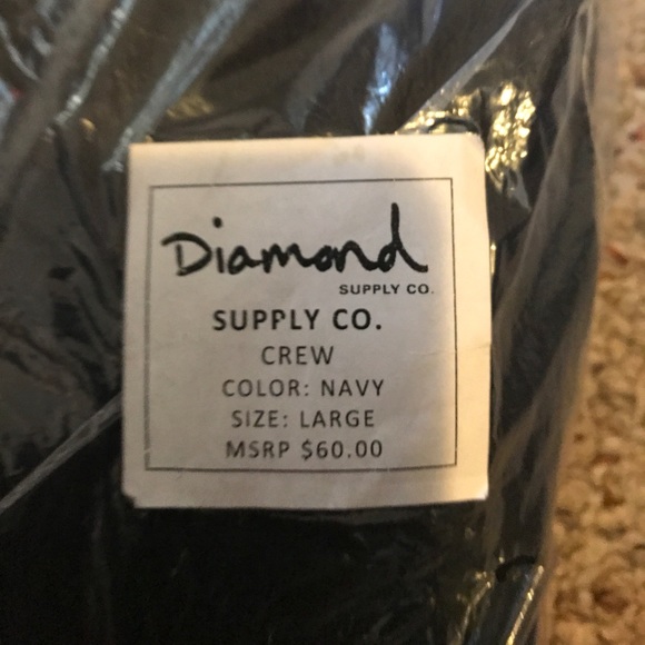 Navy Diamond Crewneck Red lettering - Picture 3 of 3