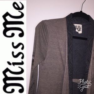 Miss Me grey jacket peacock feather design. Size S