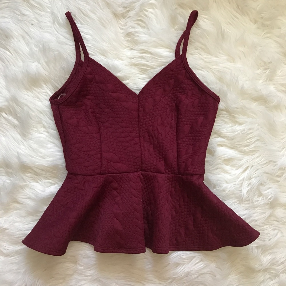 Merlot Peplum Tank