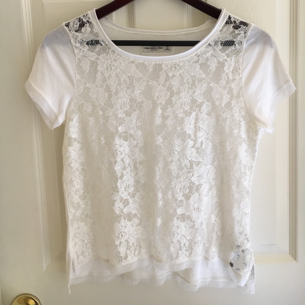 A&F see thru sparkly tee