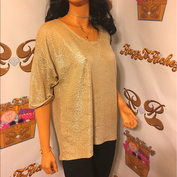 Metallic Gold Zara Blouse - Picture 1 of 4