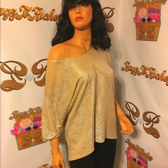 Metallic Gold Zara Blouse - Picture 2 of 4