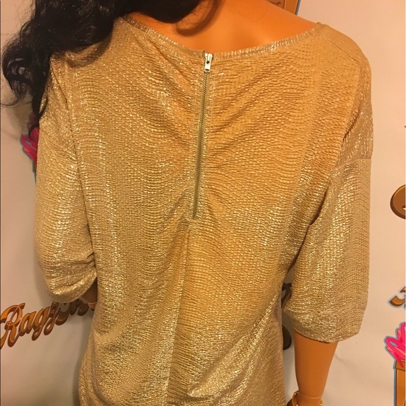 Metallic Gold Zara Blouse - Picture 4 of 4