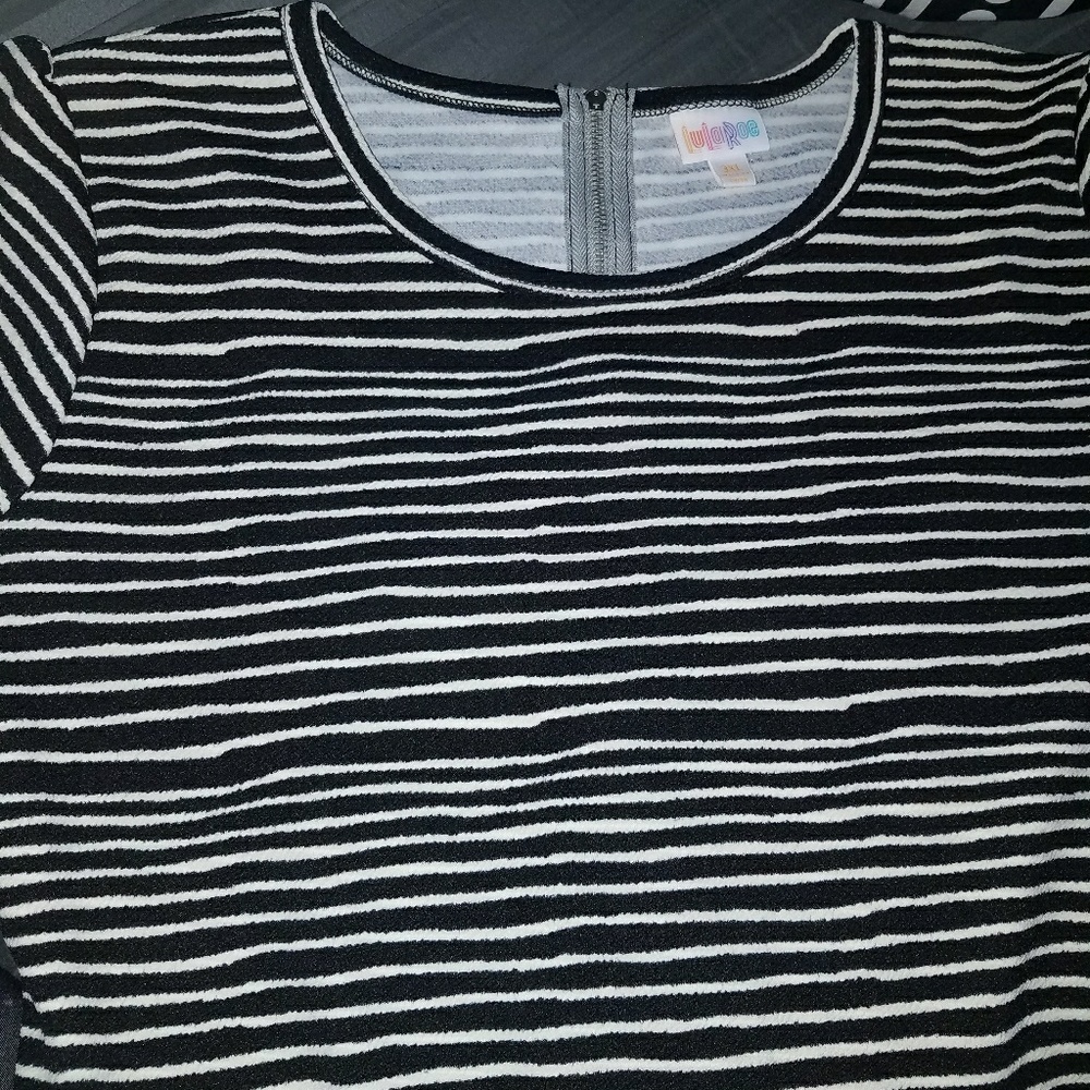 Lularoe Amelia 3xl Black and White Stripes Unicorn