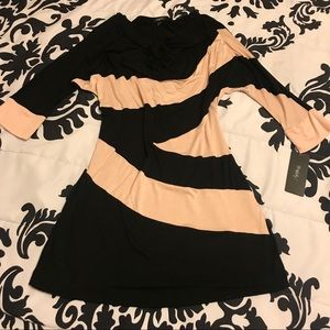 Black & Cream Bodycon Dress NWT