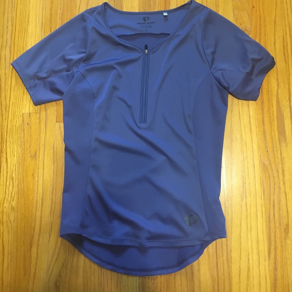 Faded blue bike riding shirt